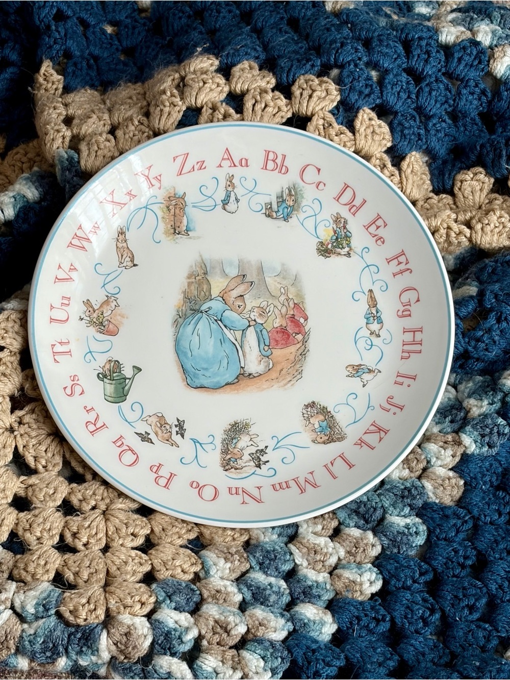 Vintage Wedgwood Beatrix Potter Peter Rabbit ABC 8” Porcelain Plate